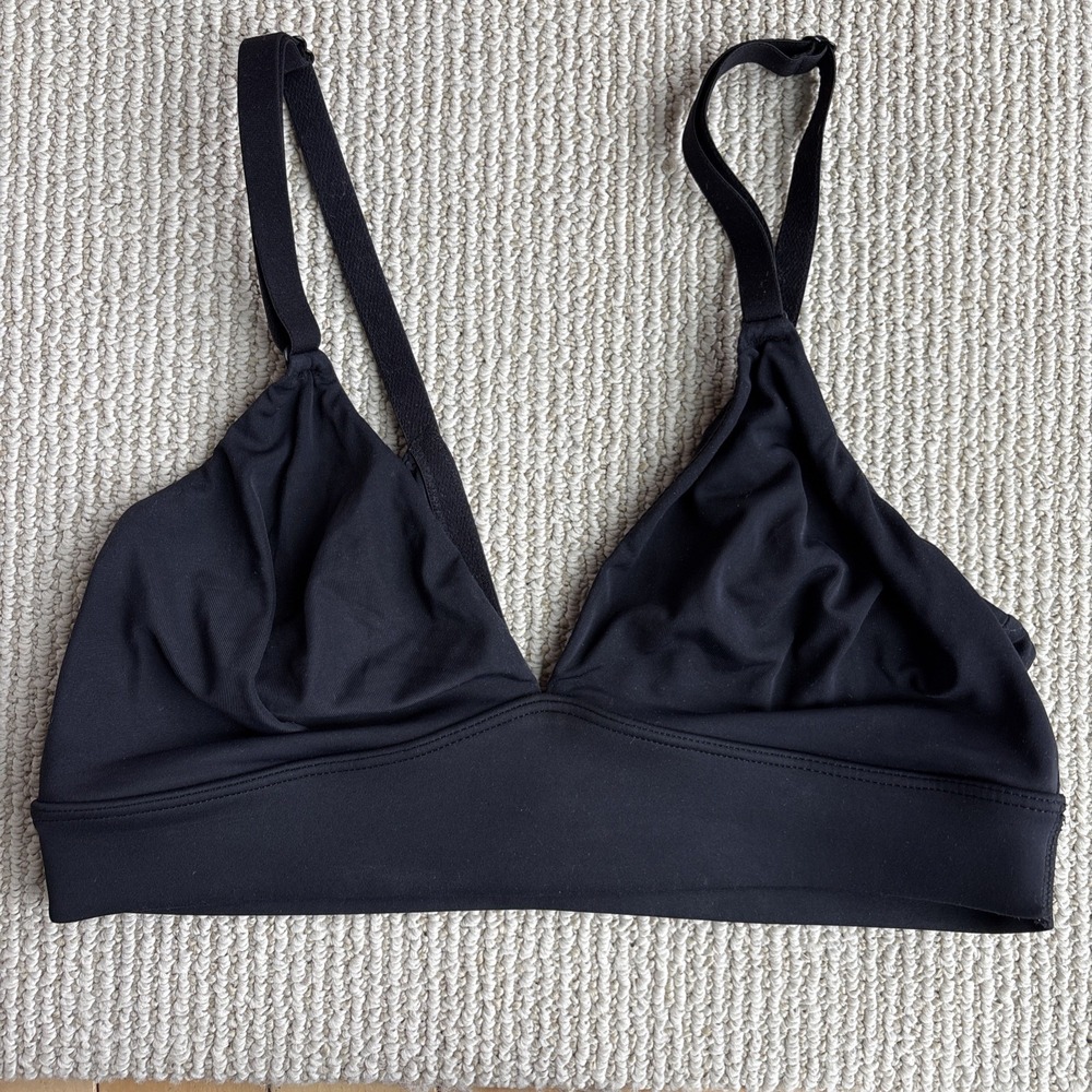 Black Wireless Triangle Bralette - Women Intimates